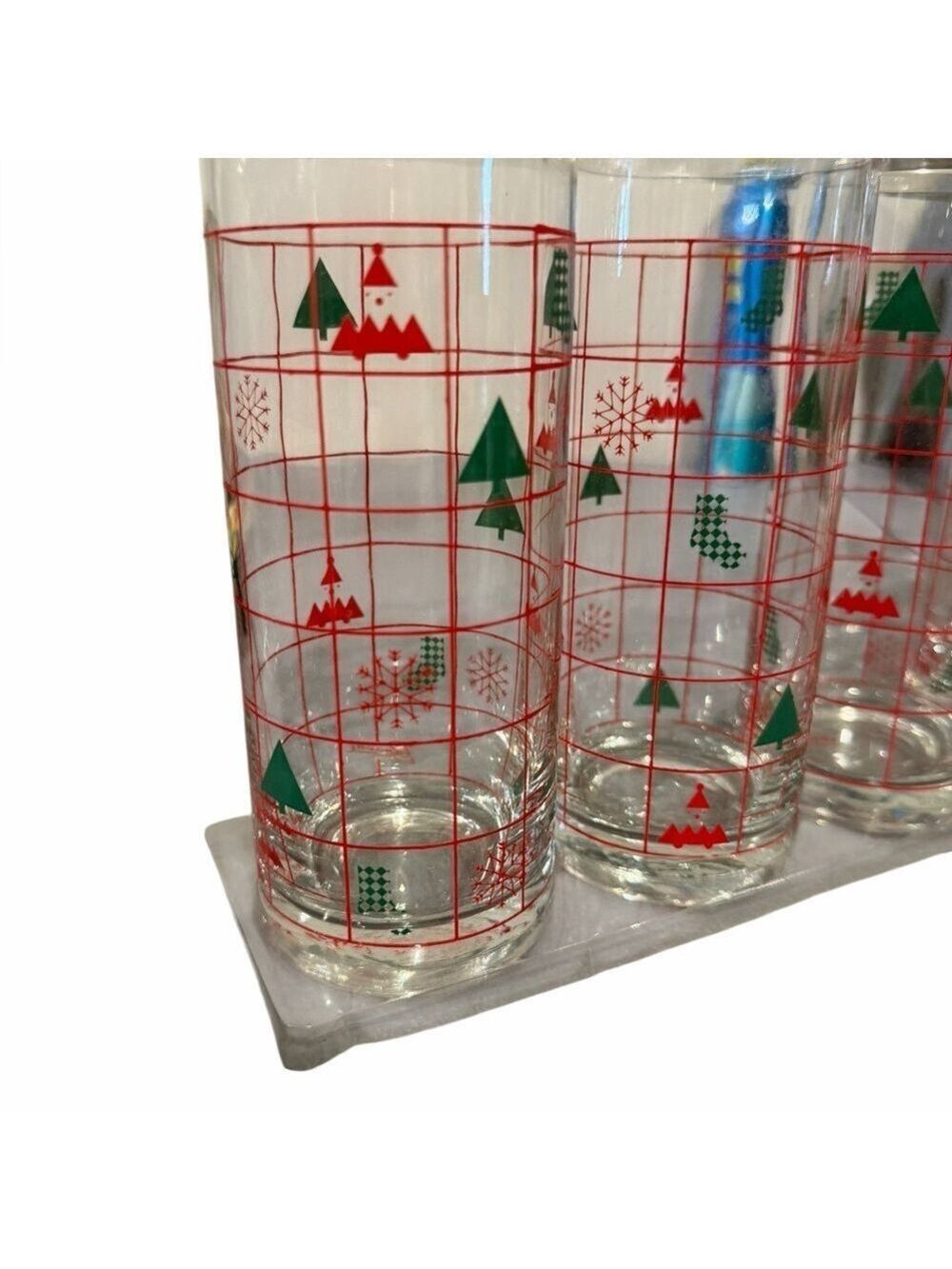 Vintage Panache by Dema Christmas Holiday 6.5” Glasses Original Box Set of 4 - Picture 2 of 3